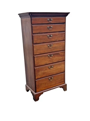 Antique George Chippendale mahogany Lingerie chest semainier 18th 1770 tall 7 dr - Image 1 of 4