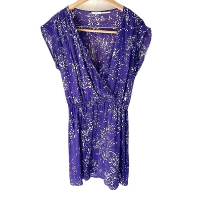 Kimchi Blue Womens Mini Sun Dress M 100% Silk Purple Indigo Urban Outfitters - Image 1 of 4