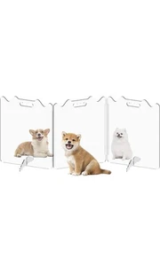 Clear Acrylic Pet/Dog Gate Folding Transparent Gates for Small Pets 3 Panel - Picture 1 of 9