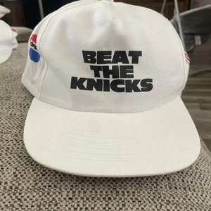 Vtg. Sports Channel NJ Nets Logo White Snapback Hat 80s 90s Beat The Knicks Rare - Picture 1 of 10