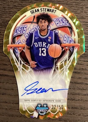 Sean Stewart Duke Topps Rookie autograph Auto Gold /50 Buckets Die Cut - Image 1 of 2