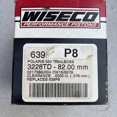 Wiseco Piston Kit 350 Polaris Trailboss 3228TD-82.00mm Replaces 639P8 .003 Clr. - Image 1 of 2