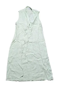 Tunic Style Dress 100% Lino Made In Italy Green Size L - Picture 1 of 11
