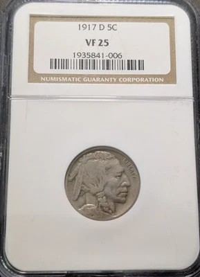 1917 D BUFFALO NICKEL VF25 NGC - Image 1 of 3