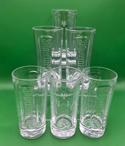 6 Jagermeister Drinking Glasses Clear Heavy Glass Embossed Logo and Deer bottom - Picture 1 of 10