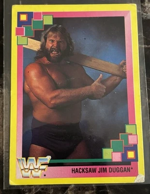 Tarjeta Merlin WWF 1993 #113 | Hacksaw Jim Duggan | Lucha libre vintage de la WWE  Foto 1 de 2
