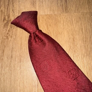 Vtg 70s Towncraft Tie Clip On Mens Necktie Polyester Wide Disco Solid Burgundy - Picture 1 of 12