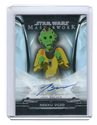 Star Wars Masterwork 2019 RAINBOW Foil Auto A-JBR Josh Brener Neeku Vozo #45/50 - Image 1 of 4