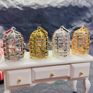 Miniaturas vintage hechas a mano a escala 1/12 accesorios modelo jaula de pájaros juguetes - Imagen 1 de 15