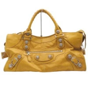 Bolso de hombro BalenciagaGiant Part Time 173082 cuero amarillo 2 vías: JP - Imagen 1 de 11