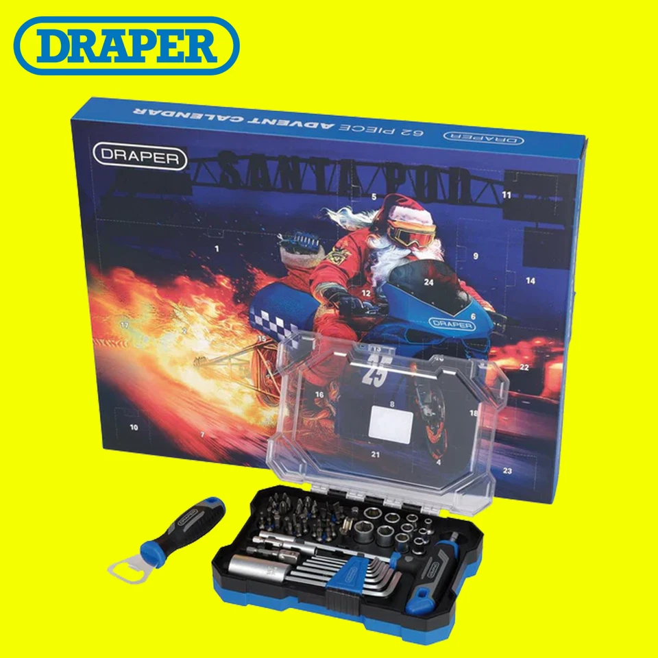 Draper 62 Piece Advent Calendar Tool Christmas Charity Advent Calendar 23453