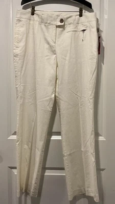 ¡NUEVO CON ETIQUETAS! Pantalones TAPEMEASURE Talla 14 Línea Marfil Ropa de Resort Playa Vacaciones Ligeros Foto 1 de 4