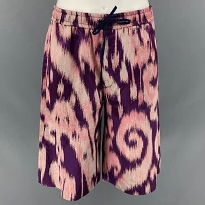 GUCCI TALLA S Rosa Morado Abstracto Mezcla de Seda Chándal Pantalones Cortos - Imagen 1 de 6