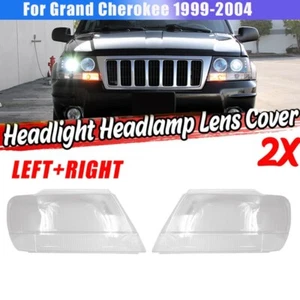 2X Front Headlight Headlamp Lens Cover Shell For Jeep Grand Cherokee 1999-2004 - Picture 1 of 10