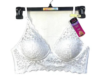 Novo com etiquetas Maidenform 36B Pure Comfort renda e malha longline bralette sem fio DM1188 - Imagem 1 de 4