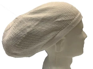Sombrero Rasta Blanco Rastas Rastas Tam Boina Holgada Gorra Rastas Gorro Pelo L/M - Imagen 1 de 3