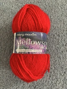 Mary Maxim Mellowspun Soft Sport 105 Berry Red Yarn NOS - Bild 1 von 7