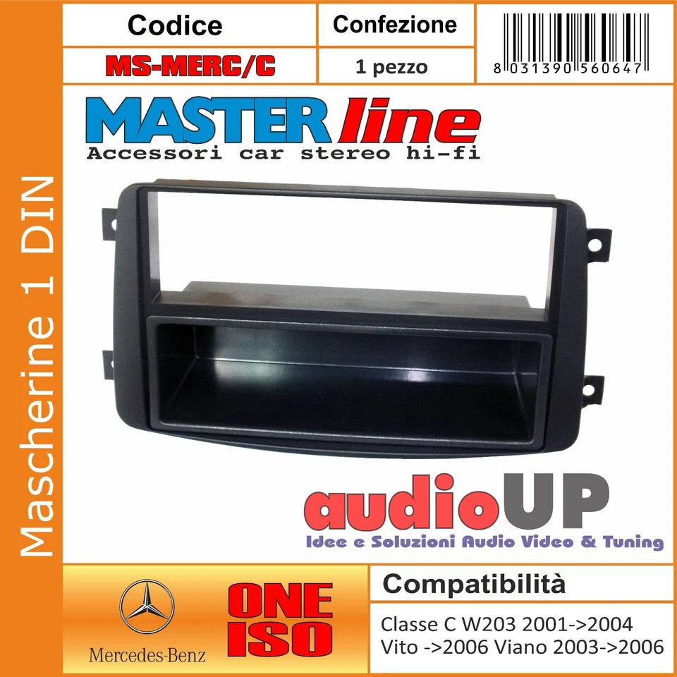 MASCHERINA AUTORADIO 1 DIN MERCEDES CLK W209 FINO A 2004 ADATTATORE RADIO UN DIN - Immagine 1 di 1