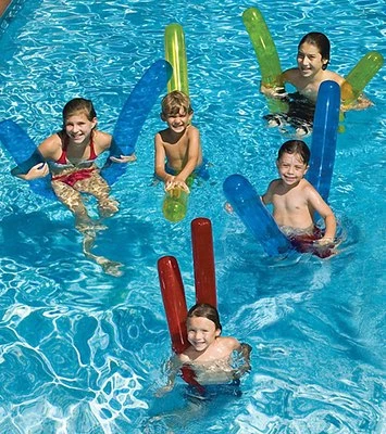 Swimline 9008 Doodles Inflatable Pool Float Noodles 72" 6pk Water Noodle Aerobic - Image 1 of 2
