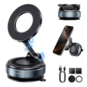 360 Vacuum Strong Magnetic Phone Holder Suction Cup Car Stand Foldable Car Mount - Picture 1 of 11
