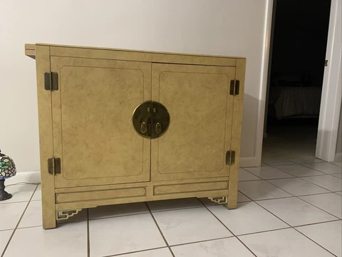 1970s Hollywood Regency Chinoiserie Cabinet by White Furniture Cover