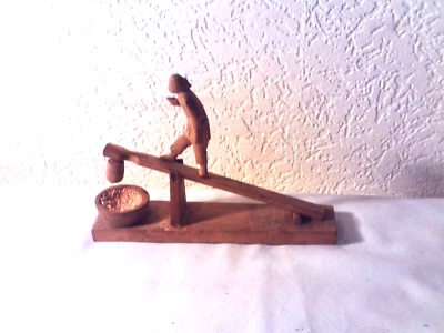 Chinese Carved Wooden Torture Plank Crusher Figure 1920s - Image 1 of 4