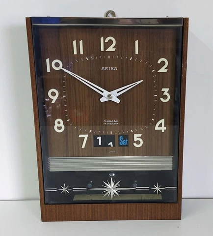 Vintage SEIKO Sonola Transistor Japanese Electro Magnetic Pendulum Wall Clock Cover
