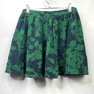 Asos Skirt Women Size 10 Short Green Floral Flare Zip Up Polyester Ladies Adult - Picture 1 of 19