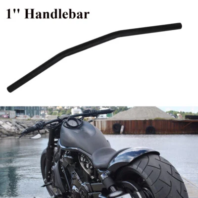1 inch Motorcycle Handlebars 25mm Drag Bars Universal Black For Harley Bobber - Image 1 of 4