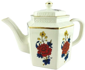 Vintage Arthur Holz englische Teekanne - Blumenschmuck, Goldrand - klassisch - Bild 1 von 6