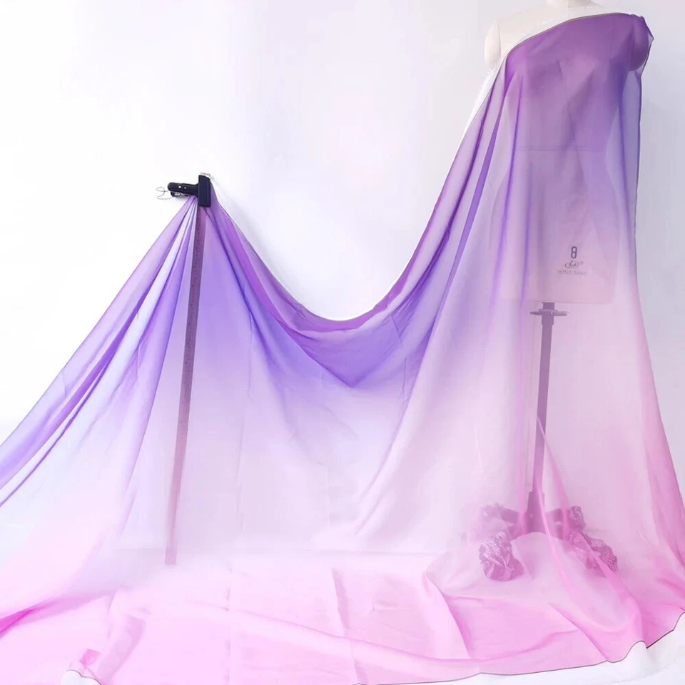 Ombre шифона 58'' шириной 30D градиент шифона чистый ткани танцы шарф свадьбы - Изображение 1 из 4