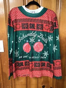 FAUX REAL fotorealistischer SNL Schweddy Balls Weihnachtspullover Neu mit Etikett Gr. M - Bild 1 von 3