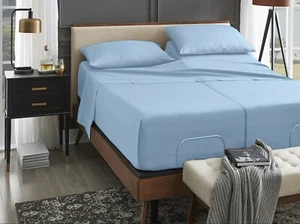400 TC 100% Egyptian Cotton 5 Piece Split Sheet Set for Adjustable Beds - Picture 1 of 26