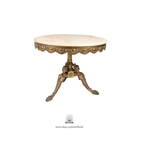 In the Style of Maison Jansen, French Brass and Onyx Coffee Table ca. 1950 Cover