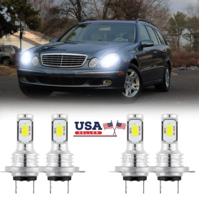 For 2000-2009 Mercedes-Benz E320 - Front LED Headlight 4X Bulbs High-Low beam - Image 1 of 4