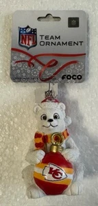 Kansas City Chiefs Christmas Tree Holiday Ornament - Polar Bear - Resin - Picture 1 of 1
