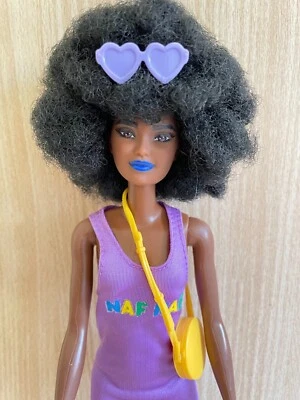 Barbie African American Doll Afro Hair in a NAF NAF Dress + Accessories - Image 1 of 2