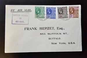 British Guiana Cover Buffalo New York USA BY AIR MAIL POSTMARK FOREIGN SECTION - Picture 1 of 24