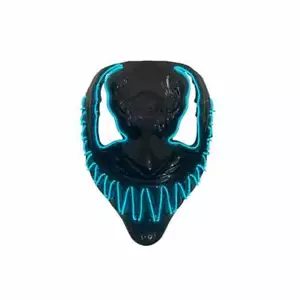 Halloween Venom Mask LED Light Up Neon Mask Halloween Costume Scary Cosplay - Picture 1 of 13