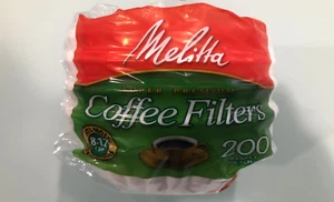MELITTA 8-12 CUP BASKET PAPER COFFEE FILTERS WHITE 200CT - Picture 1 of 2