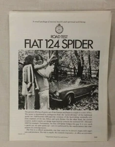 1971 Fiat Spider 124 Car & Driver Road Test Brochure B&W 8 Page - Picture 1 of 5