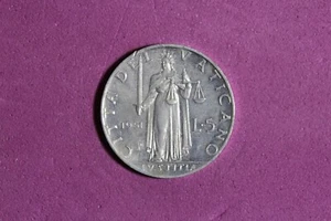 1951 Vatican City 5 Lire Aluminum Coin #M21837 - Picture 1 of 2