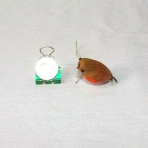 Miniature Dollhouse Forrest Animal Bird Craft Stake Figurine Brown Orange .5" - Picture 1 of 3