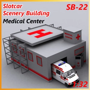 Slotcar Paesaggio Edificio Centro Medico Scalextric, Carrera - Foto 1 di 7