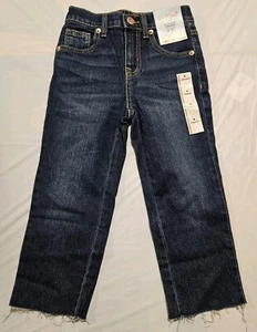 Cat & Jack Girls (Size 4) Jeans Ankle Straight High-Rise Dark Wash - Picture 1 of 6