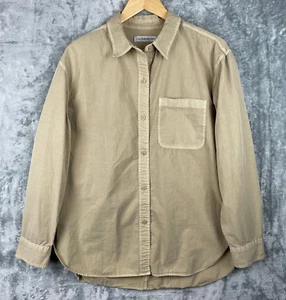 Camisa Outerknown Abotonada Mujer Grande L Tostada Manga Larga Túnica Algodón Orgánico - Imagen 1 de 10