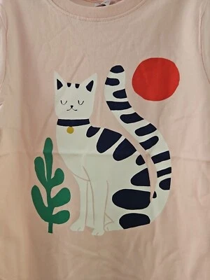 NWT HANNA ANDERSSON SOFT HAPPY CAT SLIM FIT JERSEY TEE SHIRT 150 12 - Image 1 of 3