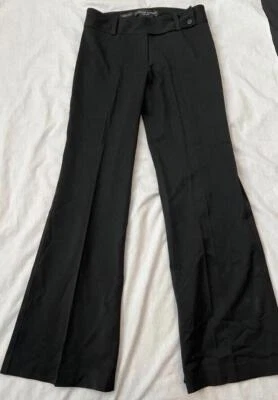 FABRIZIO GIANNI Mujer 4 Negro Elástico Vestido Pantalones Pliegue Pierna Ancha Acampanado Foto 1 de 4