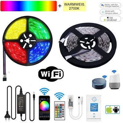 Striscia LED SMD 10 M RGBW RGB+CW 5050 banda WiFi controller Alexa trasformatore - Immagine 1 di 4