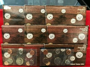 9 Set Lot of 1985 P-D Mint Uncirculated Sets ORIGINAL - Picture 1 of 1